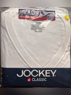 Jockey Men’s Medium White V-Neck Tee 3-Pack New Unopened Classics